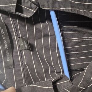 Express Monochrome Pinstripe Shirt LARGE Preloved